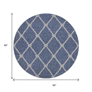 5' X 7' Blue And Gray Indoor Outdoor Area Rug