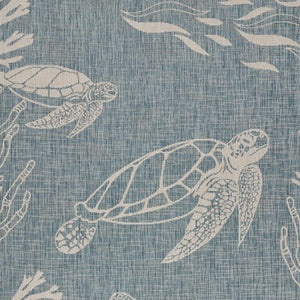 8' X 9' Blue And Gray Indoor Outdoor Area Rug