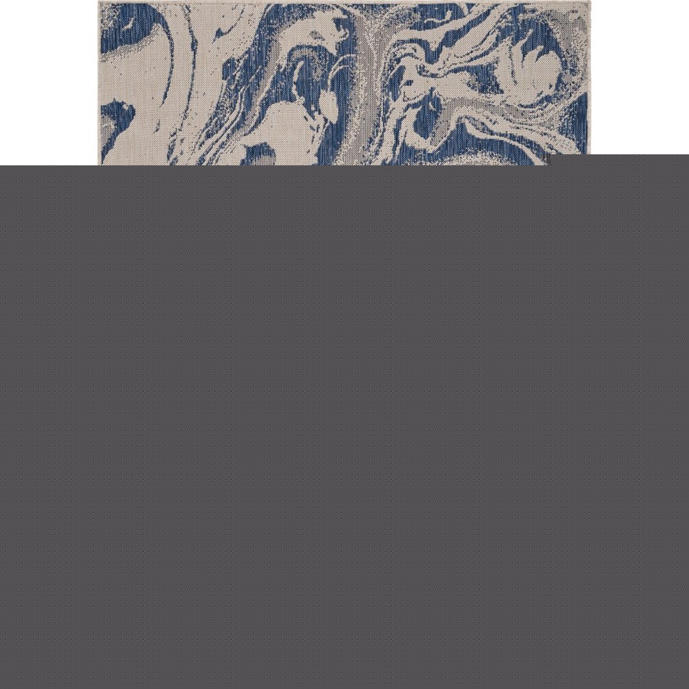 5' X 7' Blue And Gray Indoor Outdoor Area Rug