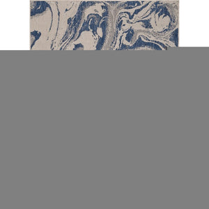 5' X 7' Blue And Gray Indoor Outdoor Area Rug