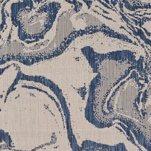 5' X 7' Blue And Gray Indoor Outdoor Area Rug