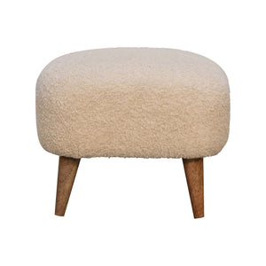 Artisan Furniture Boucle Square Footstool - Cream by Couch.com