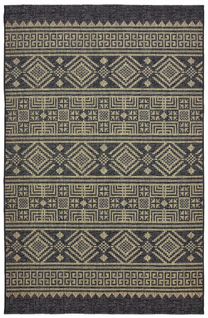 5' X 8' Brown And Black Indoor Outdoor Area Rug