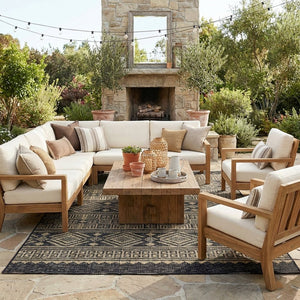 5' X 8' Brown And Black Indoor Outdoor Area Rug