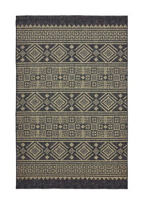 5' X 8' Brown And Black Indoor Outdoor Area Rug