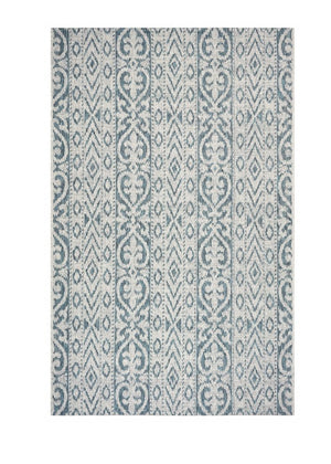 5' X 8' Blue And White Indoor Outdoor Area Rug