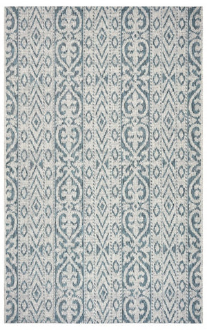 5' X 8' Blue And White Indoor Outdoor Area Rug