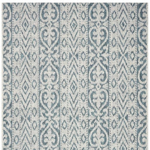 5' X 8' Blue And White Indoor Outdoor Area Rug