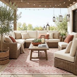 5' X 8' Beige Indoor Outdoor Area Rug
