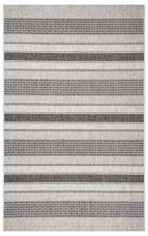 2' X 3' Gray And Black Indoor Outdoor Area Rug