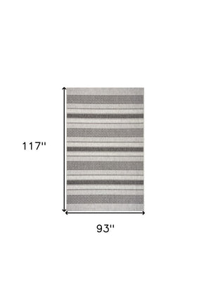 2' X 3' Gray And Black Indoor Outdoor Area Rug
