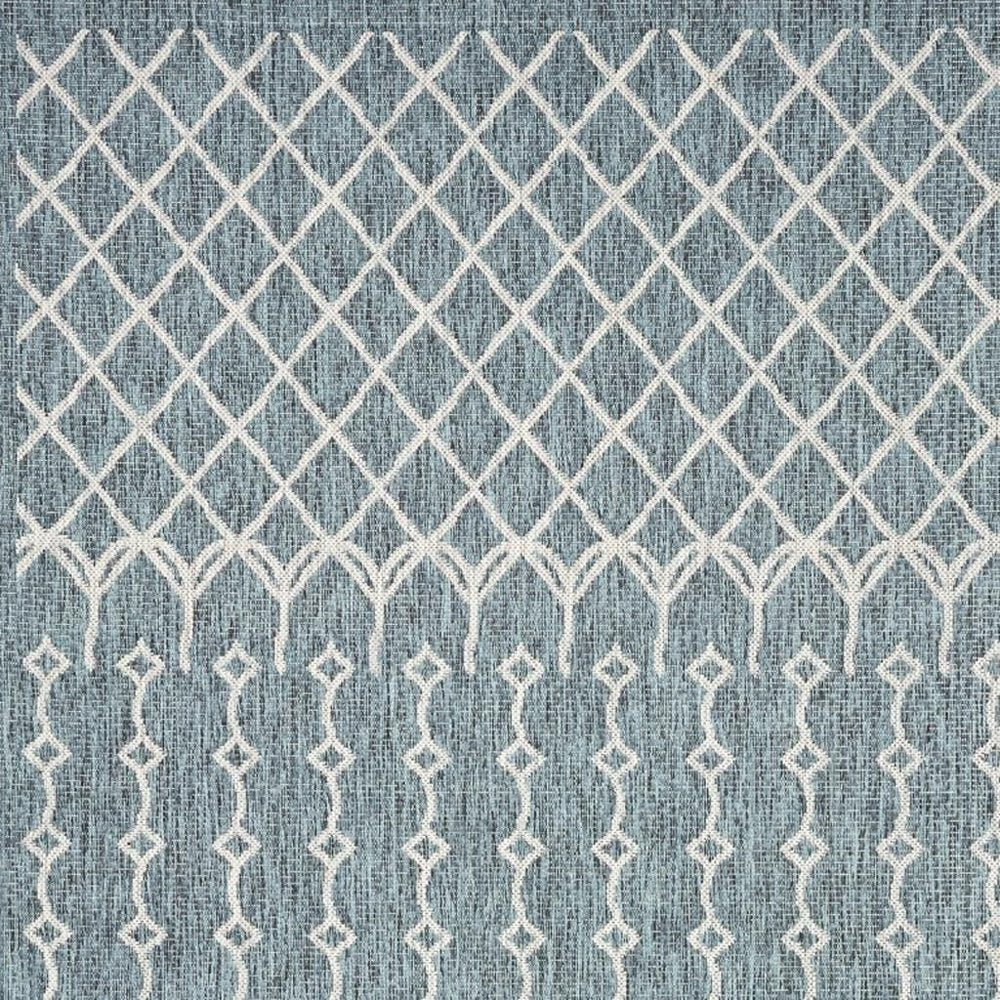 5' X 8' Blue And Gray Indoor Outdoor Area Rug