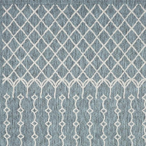 5' X 8' Blue And Gray Indoor Outdoor Area Rug