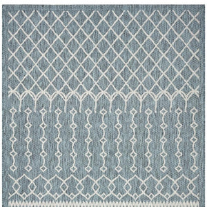 5' X 8' Blue And Gray Indoor Outdoor Area Rug
