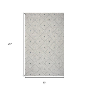 2' X 3' Blue And Gray Indoor Outdoor Area Rug