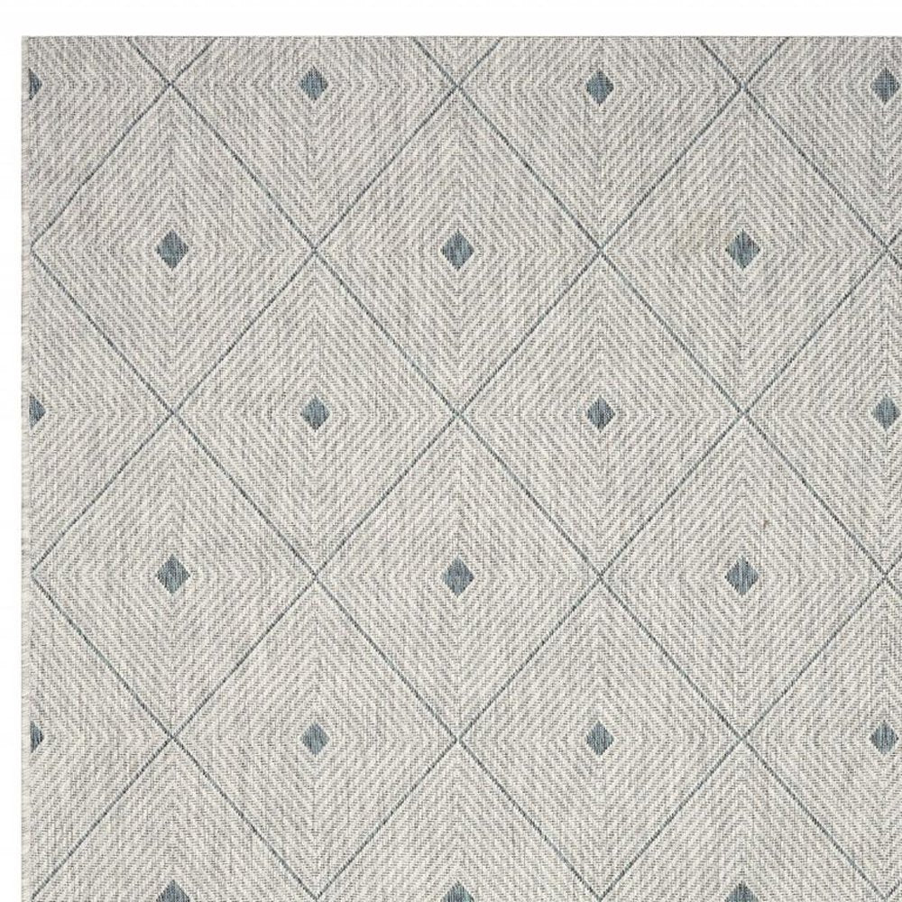 5' X 8' Blue And Gray Indoor Outdoor Area Rug