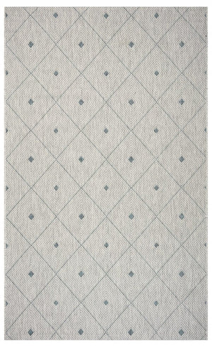5' X 8' Blue And Gray Indoor Outdoor Area Rug