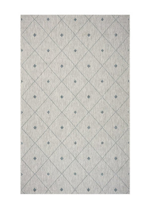 5' X 8' Blue And Gray Indoor Outdoor Area Rug