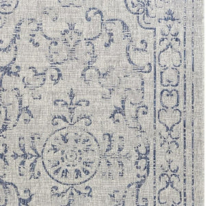 5' X 8' Blue And Gray Indoor Outdoor Area Rug