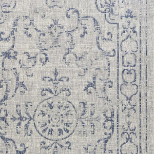 5' X 8' Blue And Gray Indoor Outdoor Area Rug