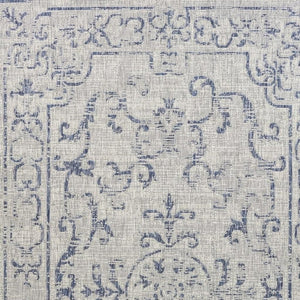 5' X 8' Blue And Gray Indoor Outdoor Area Rug