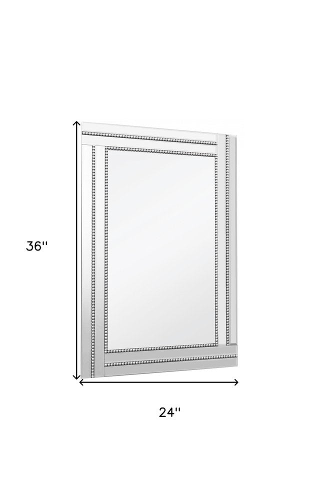 36" Silver Glass Framed Accent Mirror