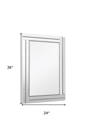 36" Silver Glass Framed Accent Mirror