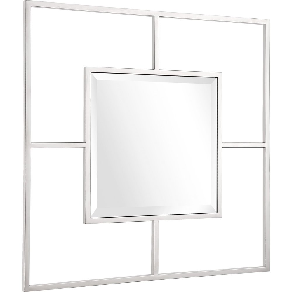 32" Silver Square Metal Framed Accent Mirror