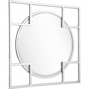 33" Silver Square Metal Framed Accent Mirror