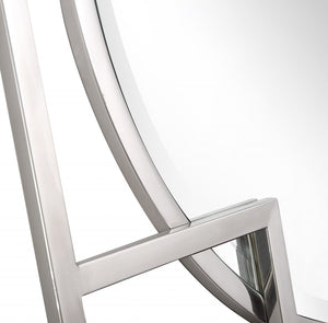 33" Silver Square Metal Framed Accent Mirror