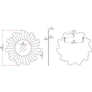 30" Clear Sunburst Framed Accent Mirror