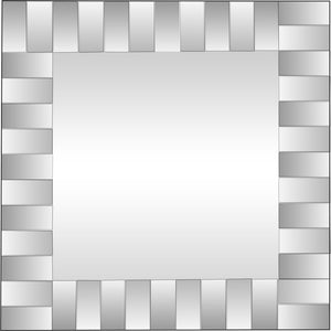 28" Clear Square Glass Framed Accent Mirror