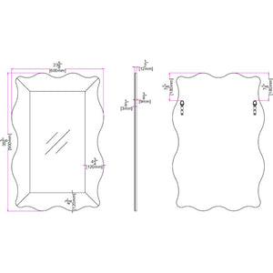 35" Clear Novelty Glass Framed Accent Mirror
