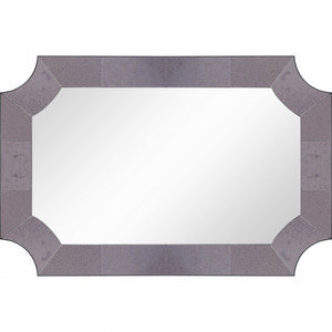 35" Gray Novelty Glass Framed Accent Mirror