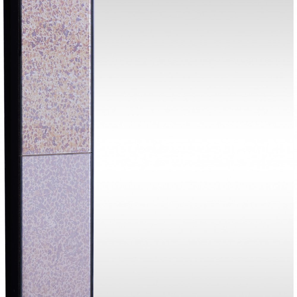 35" Gray Novelty Glass Framed Accent Mirror