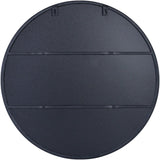 32" Black Round Metal Framed Accent Mirror