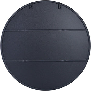 32" Black Round Metal Framed Accent Mirror