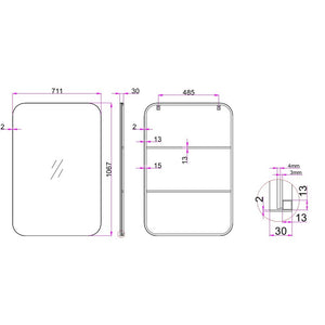 42" Black Metal Framed Accent Mirror