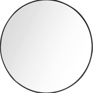 32" Black Round Framed Accent Mirror
