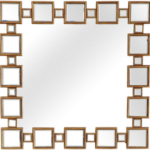 32" Gold Square Framed Accent Mirror