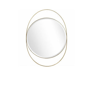 39" Gold Oval Metal Framed Accent Mirror