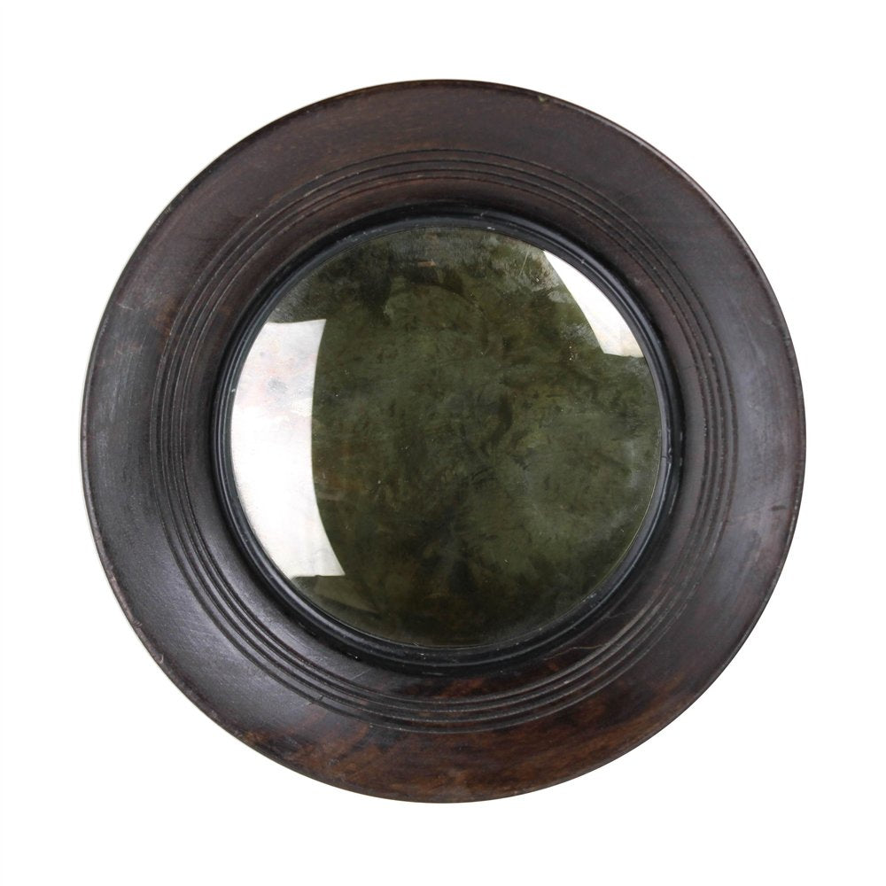 10" Espresso Wood Round Accent Mirror