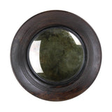 10" Espresso Wood Round Accent Mirror