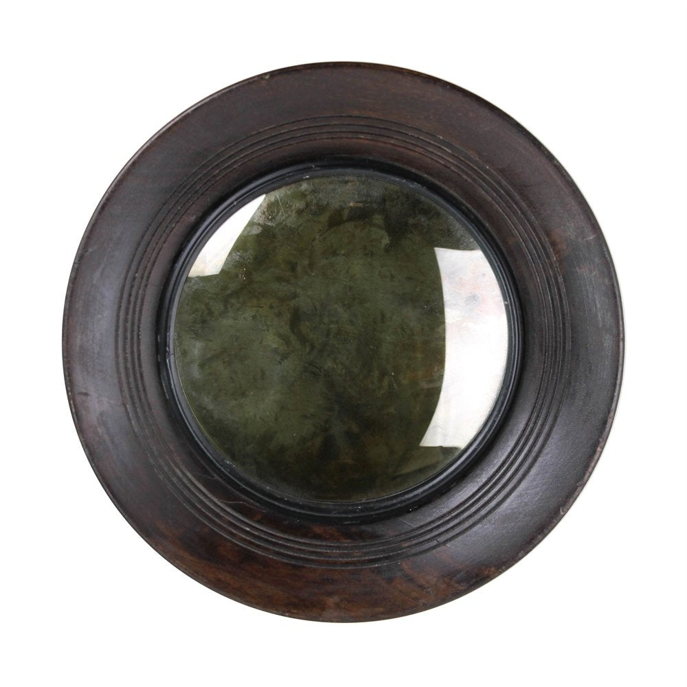 10" Espresso Wood Round Accent Mirror