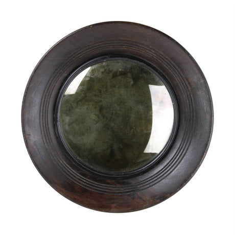 10" Espresso Wood Round Accent Mirror