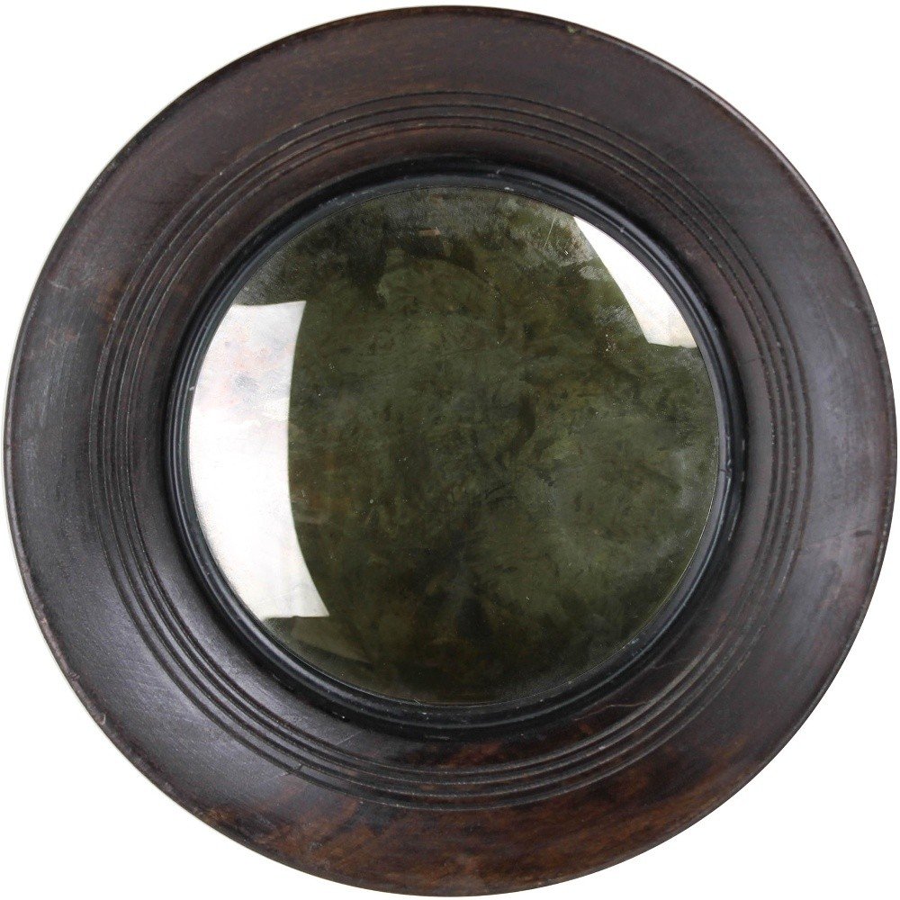 10" Espresso Wood Round Accent Mirror