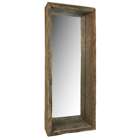 30" Brown Wood Accent Mirror