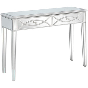 Silver Glass Mirror Console Table