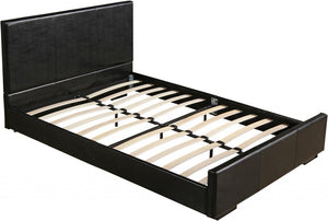 Black Faux Leather Twin Bed Frame