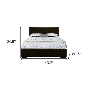Black Faux Leather Twin Bed Frame